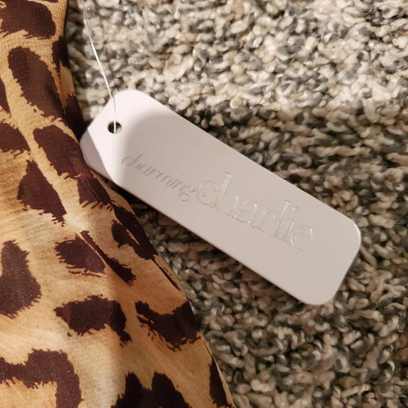 NWT Charming Charlie Leopard Print Long Sleeved Dress M - Picture 2 of 6